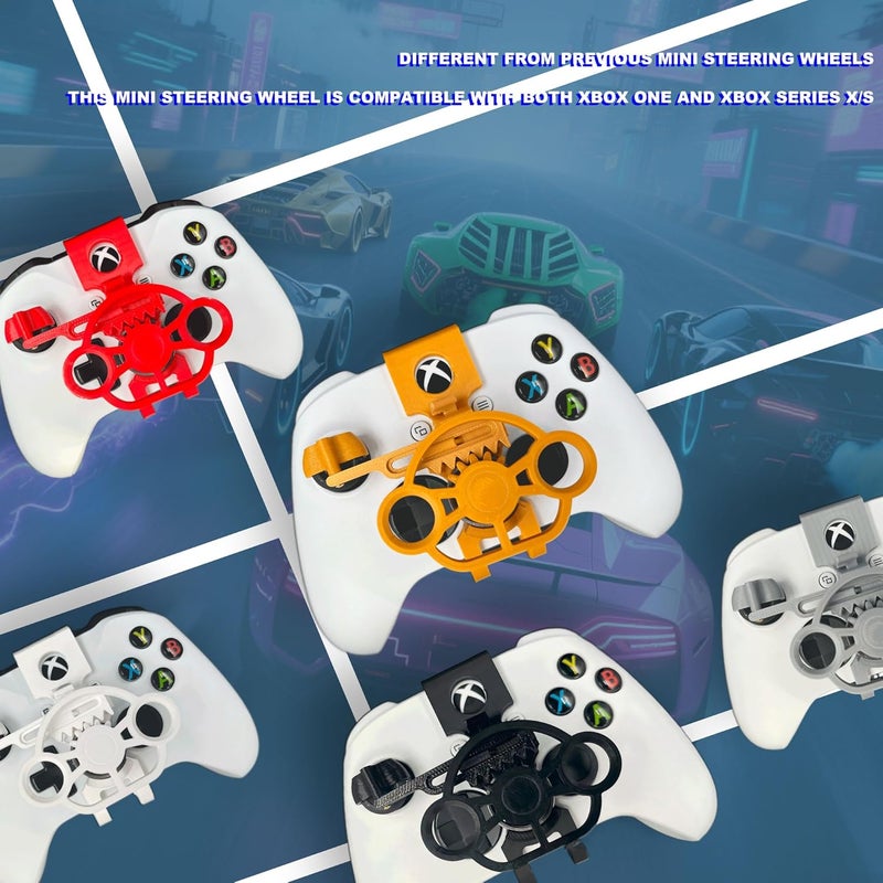 TXW Mini Steering Wheel for X-box One/X-box Series X|S Game Controller,Racing Games Controller Steering Wheel Attachment Accessory for X-box Game Controller (Golden) - Image 4
